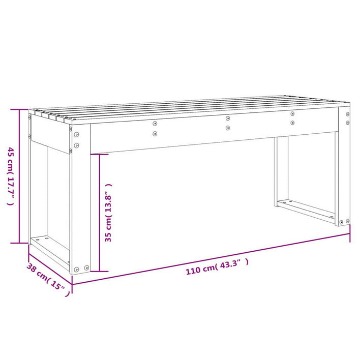 Tuinbank 110X38X45 Cm Massief Grenenhout