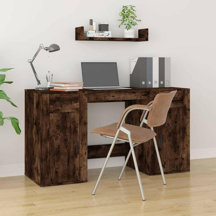 Bureau Met Kast Bewerkt Hout Sonoma Eikenkleurig