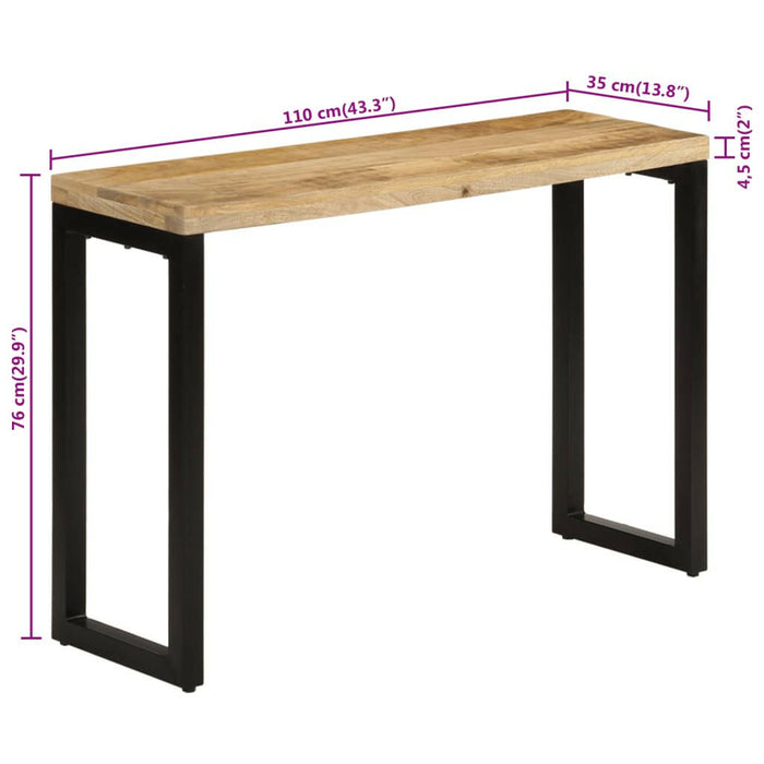 Wandtafel 110X35X76 Cm Massief Ruw Mangohout