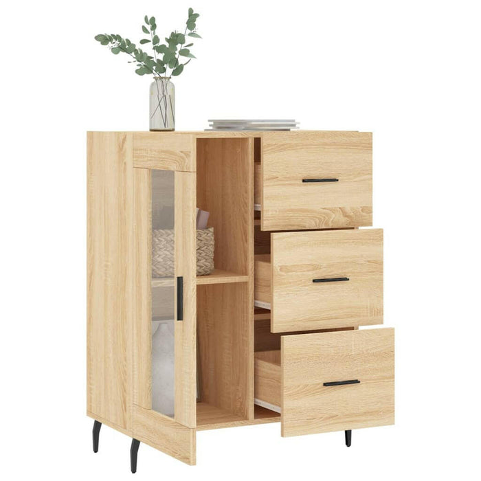 Dressoir 69,5X34X90 Cm Bewerkt Hout Sonoma Eikenkleurig