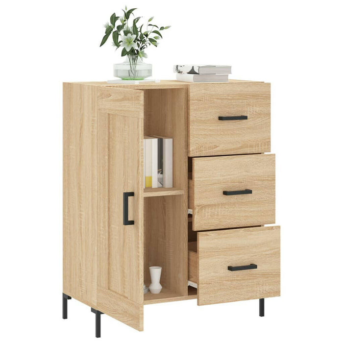 Dressoir 69,5X34X90 Cm Bewerkt Hout Sonoma Eikenkleurig