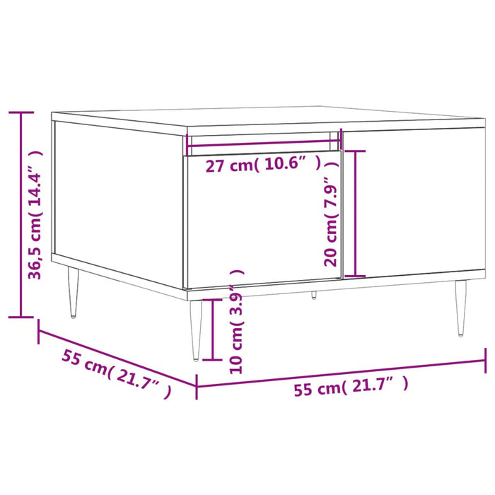 Salontafel 55X55X36,5 Cm Bewerkt Hout