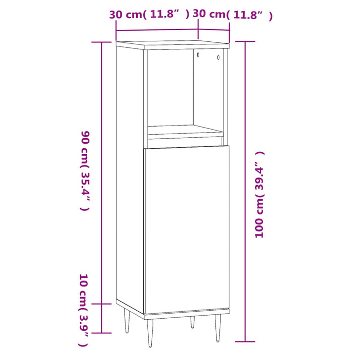 Badkamerkast 30X30X00 Cm Bewerkt Hout