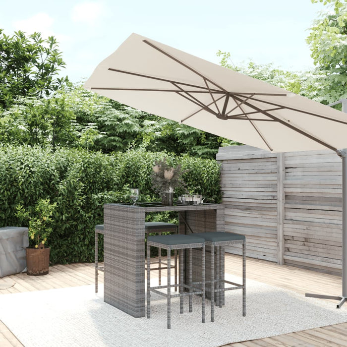 Tuinbarset Met Kussens Poly Rattan