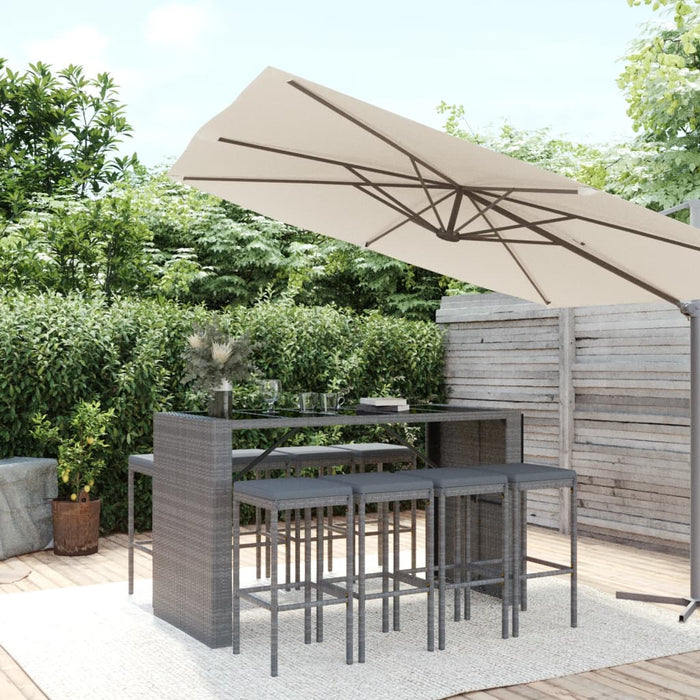 Tuinbarset Met Kussens Poly Rattan