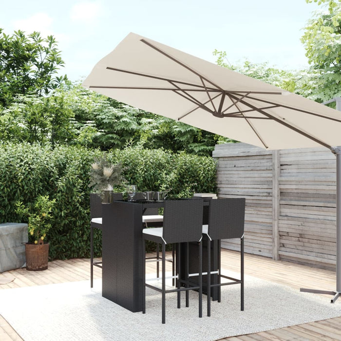 Tuinbarset Met Kussens Poly Rattan