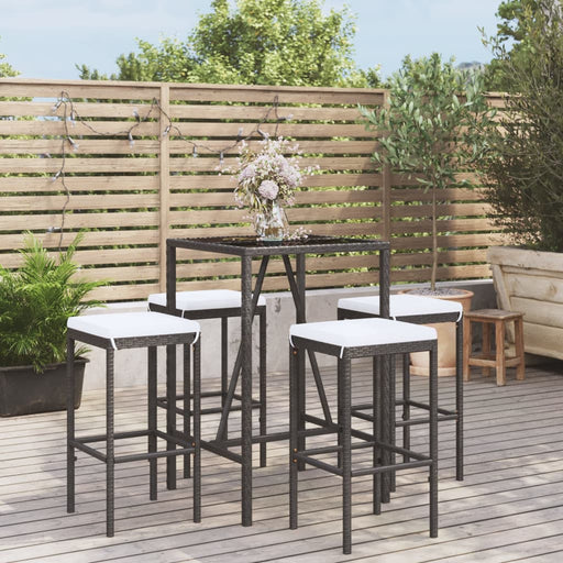 Tuinbarset Met Kussens Poly Rattan