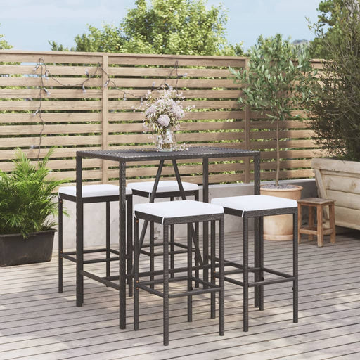 Tuinbarset Met Kussens Poly Rattan