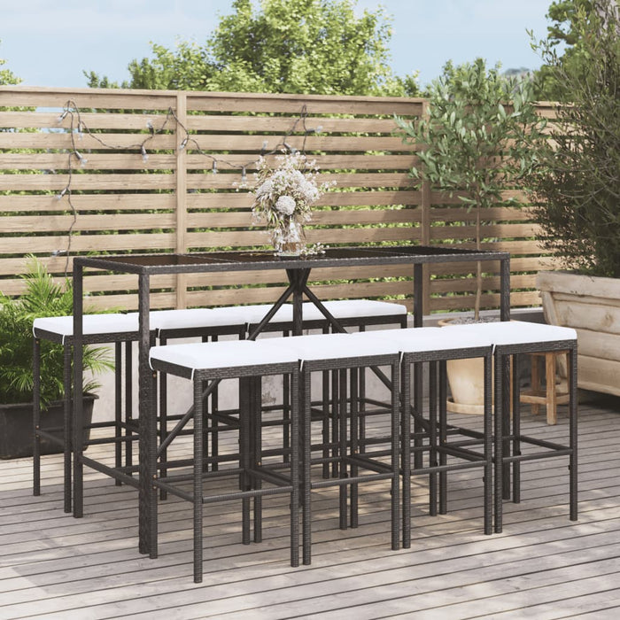 Tuinbarset Met Kussens Poly Rattan