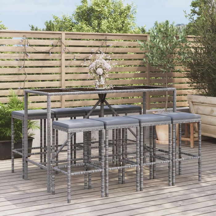 Tuinbarset Met Kussens Poly Rattan