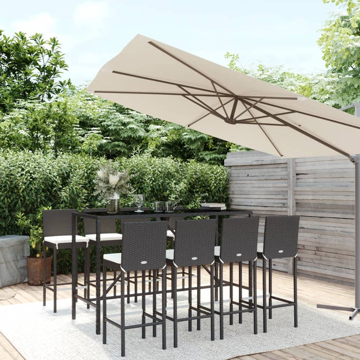 Tuinbarset Met Kussens Poly Rattan