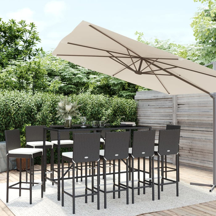 Tuinbarset Met Kussens Poly Rattan