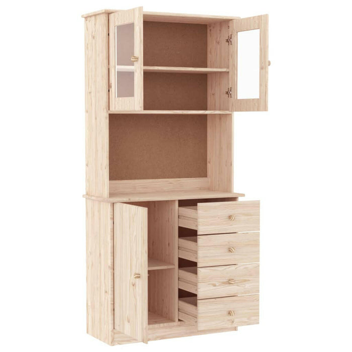 Hoge Kast Alta 77X35X165 Cm Massief Grenenhout