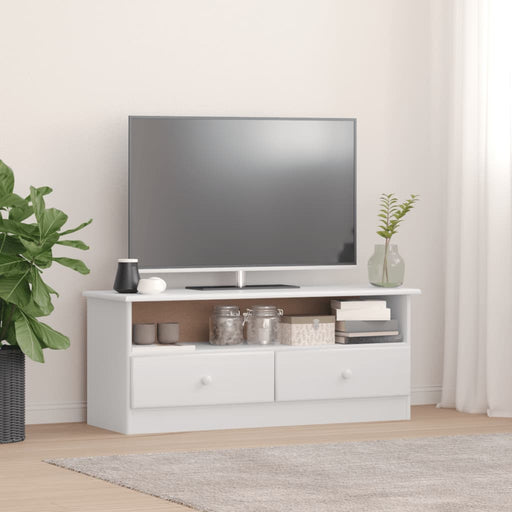 Tv-Meubel Met Lades Alta 100X35X41 Cm Massief Grenenhout