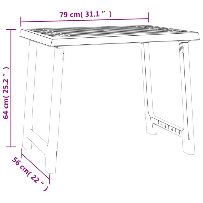 Campingtafel Hout-Look 79X56X64 Cm Pp Antracietkleurig