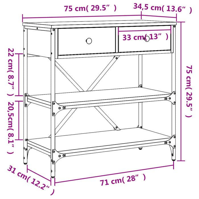 Wandtafel 75X34,5X75 Cm Bewerkt Hout