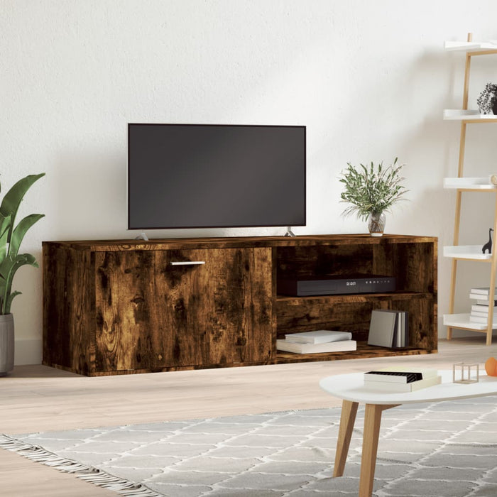 Tv-Meubel 120X34X37 Cm Bewerkt Hout Gerookt Eikenkleurig