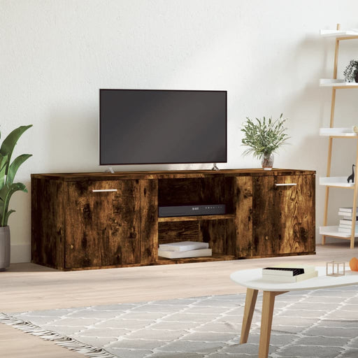 Tv-Meubel 120X34X37 Cm Bewerkt Hout Gerookt Eikenkleurig