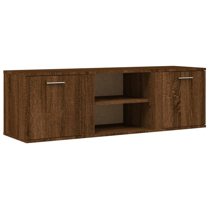 Tv-Meubel 120X34X37 Cm Bewerkt Hout Bruin Eikenkleur