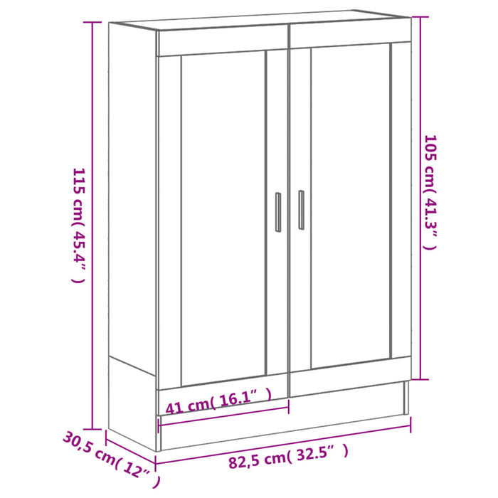 Boekenkast 82,5X30,5X115 Cm Bewerkt Hout Gerookt Eikenkleurig