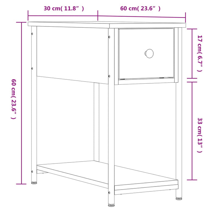 Nachtkastjes 30X60X60 Cm Bewerkt Hout Bruin Eikenkleur