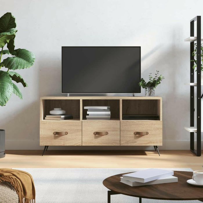 Tv-Meubel 102X36X50 Cm Bewerkt Hout Sonoma Eikenkleurig