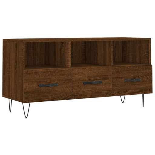 Tv-Meubel 02X36X50 Cm Bewerkt Hout Bruin Eikenkleur