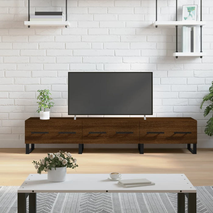 Tv-Meubel 50X36X30 Cm Bewerkt Hout Bruin Eikenkleur