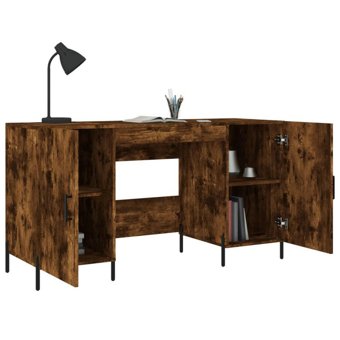 Bureau 140X50X75 Cm Bewerkt Hout Gerookt Eikenkleurig