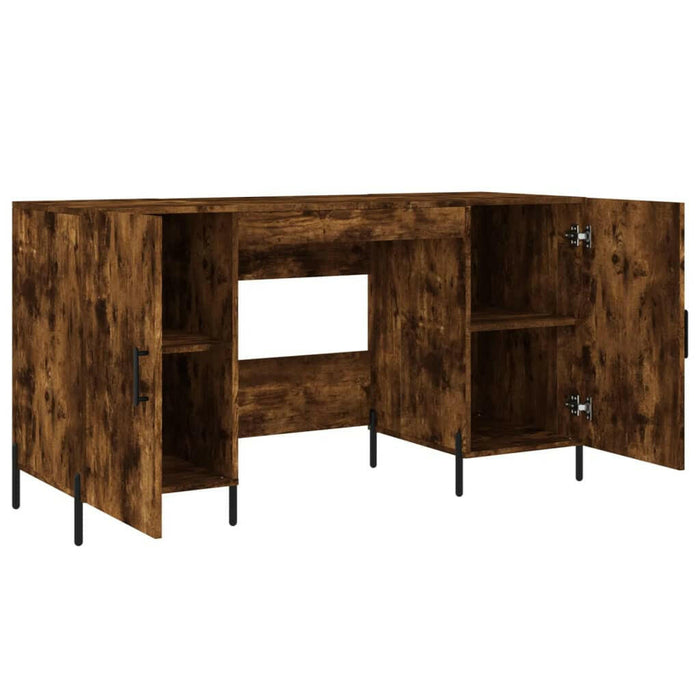 Bureau 140X50X75 Cm Bewerkt Hout Gerookt Eikenkleurig