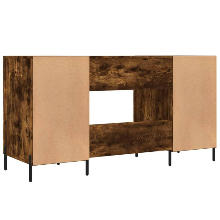 Bureau 140X50X75 Cm Bewerkt Hout Gerookt Eikenkleurig