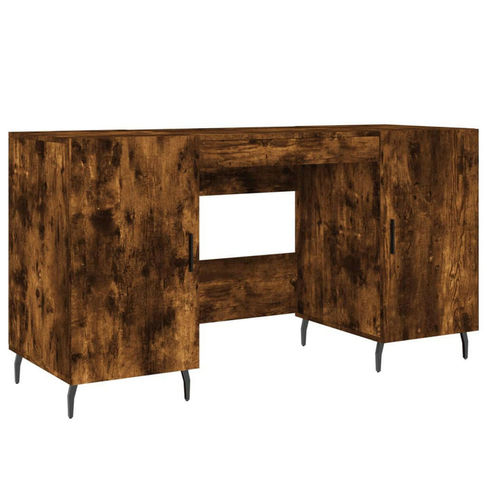 Bureau 140X50X75 Cm Bewerkt Hout Gerookt Eikenkleurig