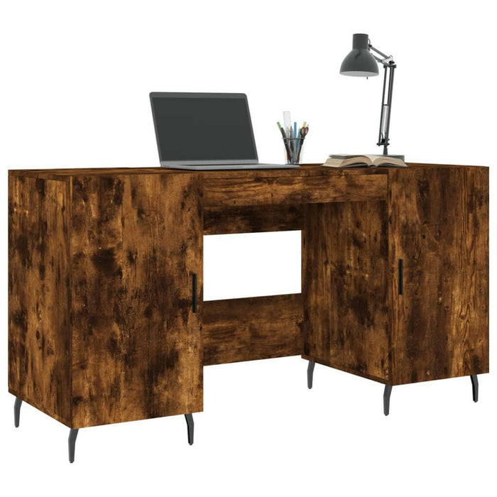 Bureau 140X50X75 Cm Bewerkt Hout Gerookt Eikenkleurig