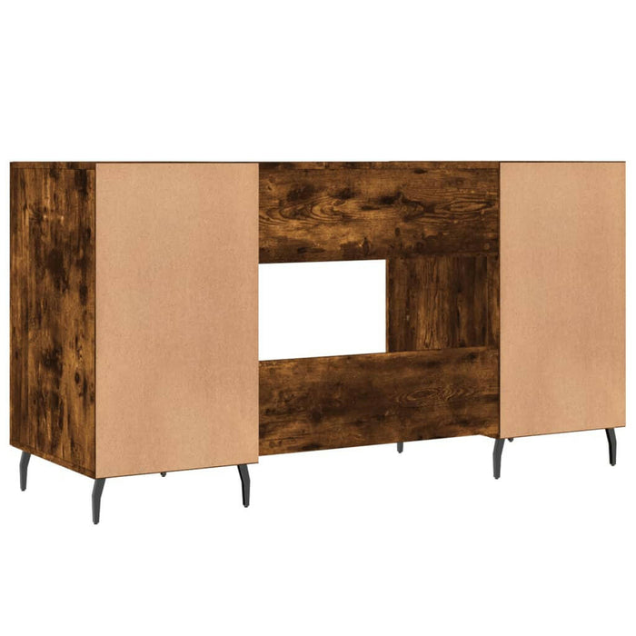 Bureau 140X50X75 Cm Bewerkt Hout Gerookt Eikenkleurig