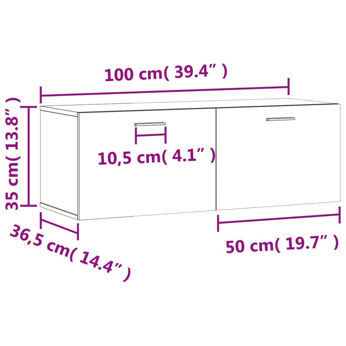 Wandkast 00X36,5X35 Cm Bewerkt Hout Kleurig Gerookt Eiken