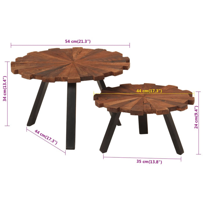 Salontafels 2 St Massief Gerecycled Hout En Ijzer