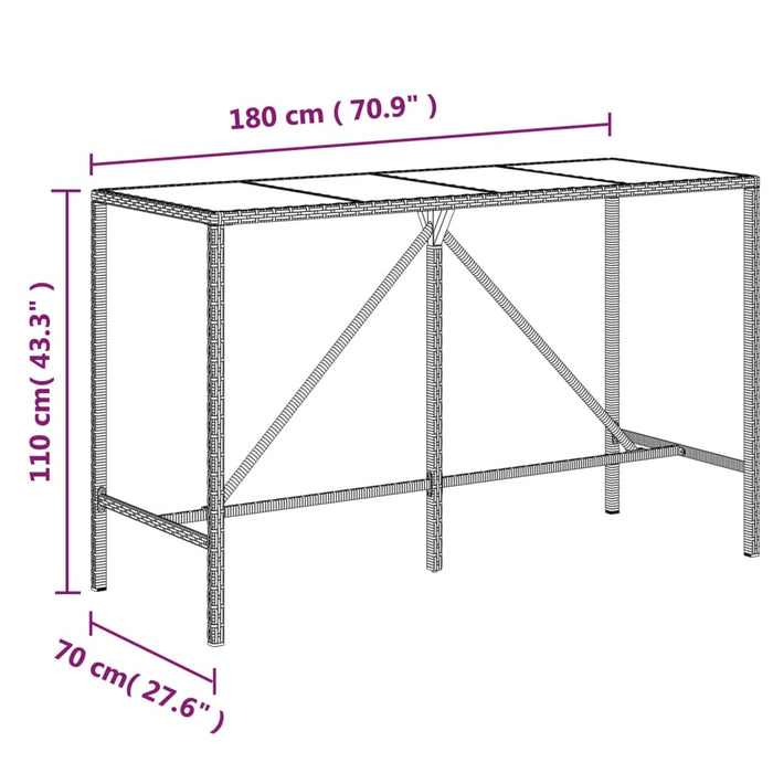 Tuinbarset Met Kussens Poly Rattan