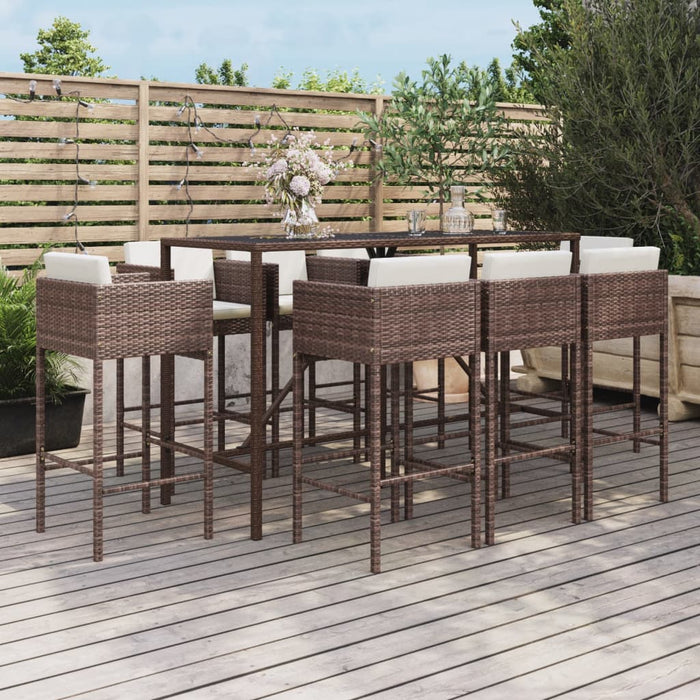 Tuinbarset Met Kussens Poly Rattan