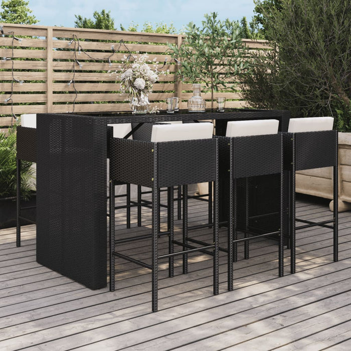 Tuinbarset Met Kussens Poly Rattan