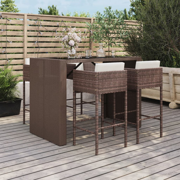 Tuinbarset Met Kussens Poly Rattan