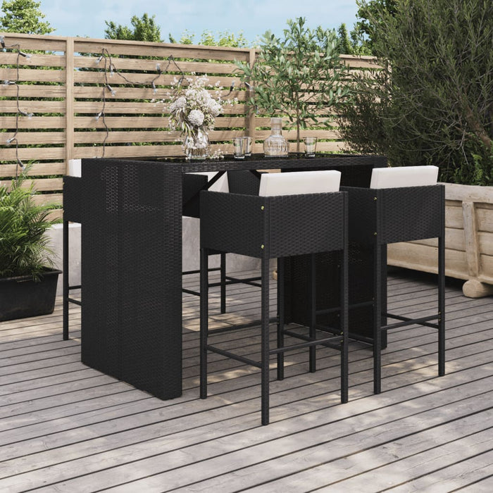 Tuinbarset Met Kussens Poly Rattan