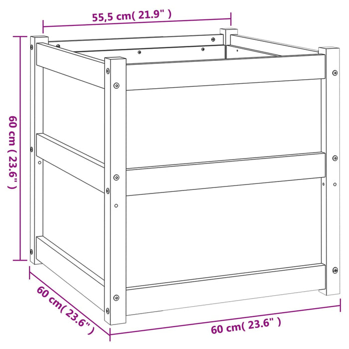 Plantenbak 60X60X60 Cm Massief Grenenhout Waxbruin