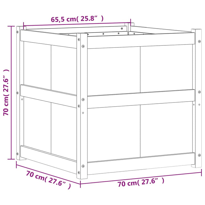 Plantenbak 70X70X70 Cm Massief Grenenhout