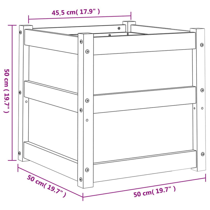 Plantenbak 50X50X50 Cm Massief Grenenhout Waxbruin