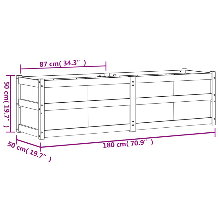 Plantenbak 180X50X50 Cm Massief Grenenhout Waxbruin