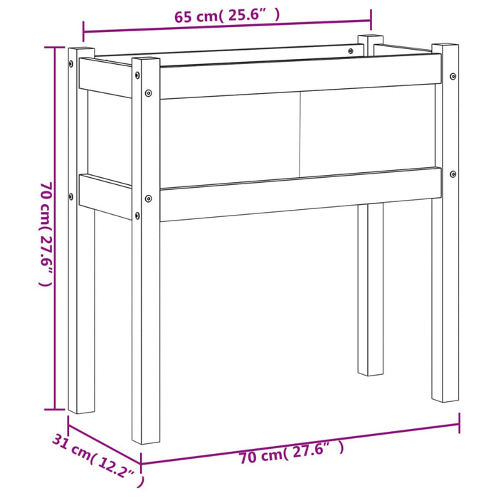 Plantenbak Met Poten 70X31X70 Cm Grenenhout Waxbruin