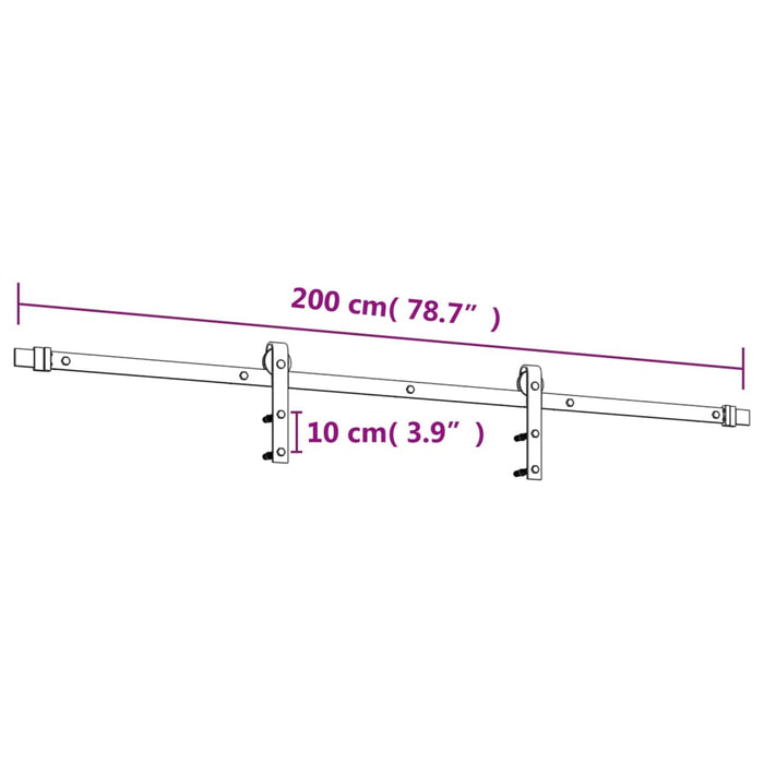 Schuifdeur Met Beslag 90X210 Cm Massief Grenenhout