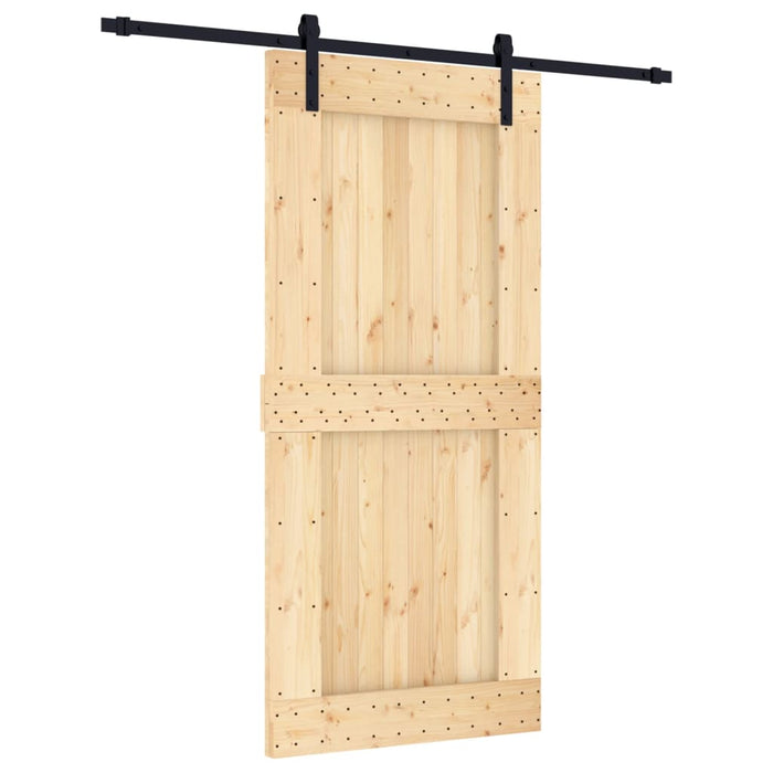 Schuifdeur Met Beslag 95X210 Cm Massief Grenenhout