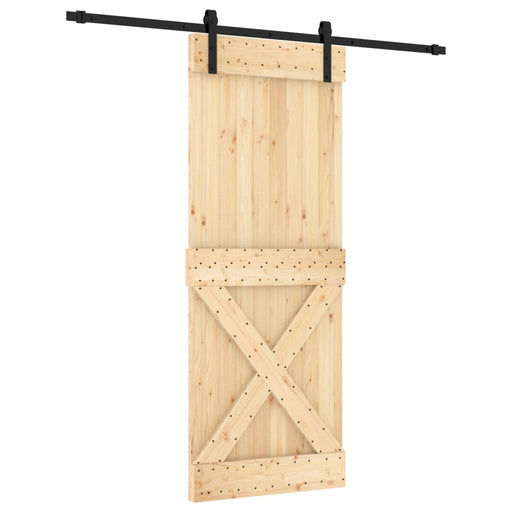 Schuifdeur Met Beslag 80X210 Cm Massief Grenenhout