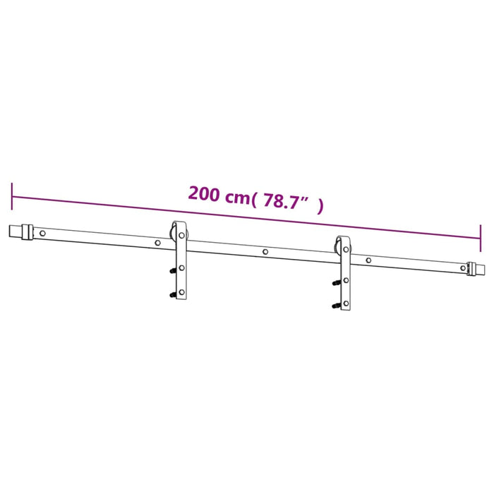 Schuifdeur Met Beslag 90X210 Cm Massief Grenenhout